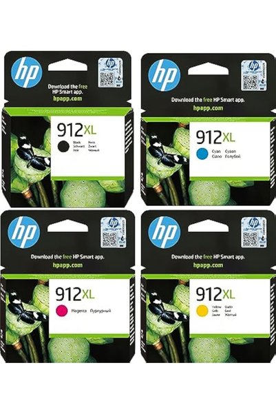 HP 912XL (3YL82AE) عبوة متعددة من خراطيش الحبر الأصلية عالية الإنتاجية (لطابع...