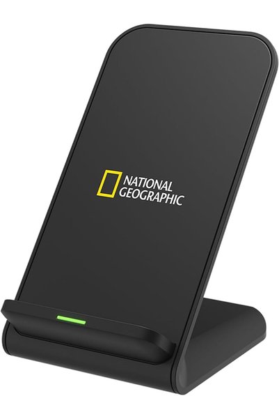NATIONAL GEOGRAPHIC Wireless Charger Stand-Slim15W Fast Charge with Cable, Dual Coil, FOD Sensor,Qi