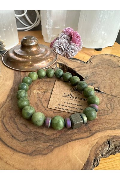 parze doğaltaş Jade Natural Stone Bracelet, 10 mm