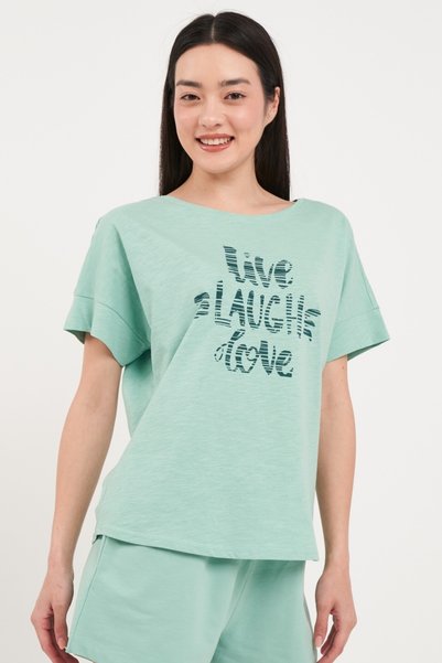 Timeout - Tricou dama cu maneca scurta si imprimeu text