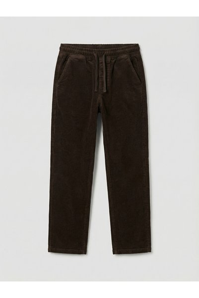 LC Waikiki Lcw Kids Brown Elastic Waist Boys' Velvet Trousers with Nevavm Dif...