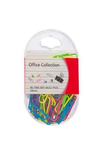OEM Clips metalice neon multicolore 28mm - 80 buc