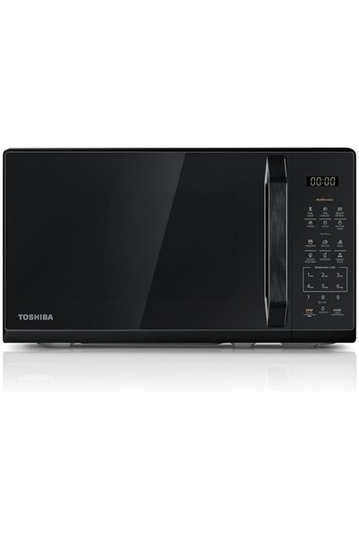 Toshiba ميكروويف باللون الأسود اللامع، سعة 20 لترًا، قوة 800 واط، ميكروويف صغ...