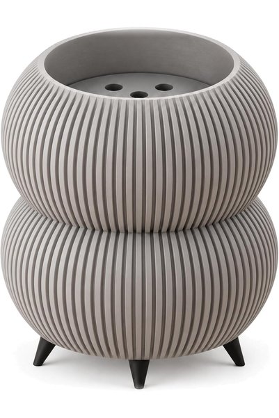 Generic Ribbed Bubble Planter with Legs, 8.8 cm Opening, Gray