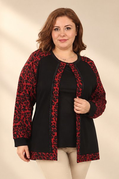 By Saygı Set de 2 piese pentru femei: bluză cu mâneci scurte, cu detaliu cu d...