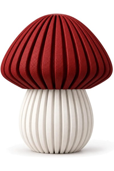 Generic Ribbed Mushroom Decoration 15 cm with Hidden Storage, Red & White, Re...