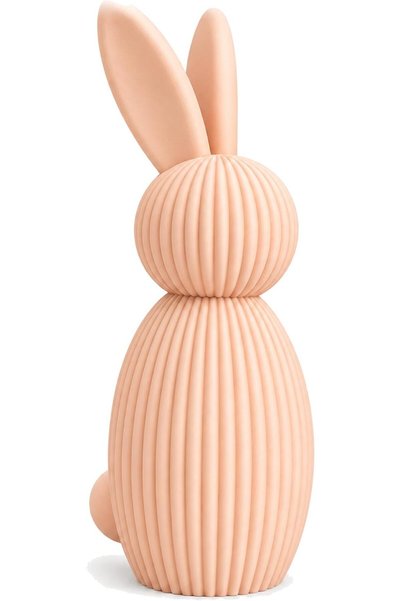 Generic Minimalist Bunny Figurine 17 cm, Ribbed Scandinavian Rabbit Statue, N...