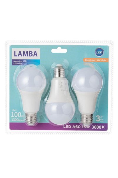Lamba Bec LED, E27 15W (A60) Becuri LED 3 buc - Lumină albă, iluminare eficie...