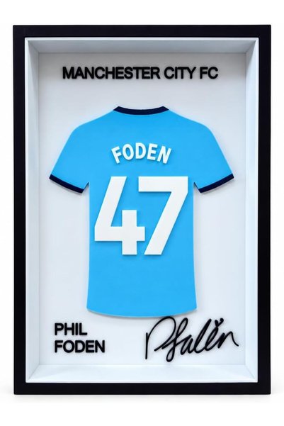 Generic Phil Foden Manchester City No. 47 Collectible Jersey Frame, 23 x 15 cm