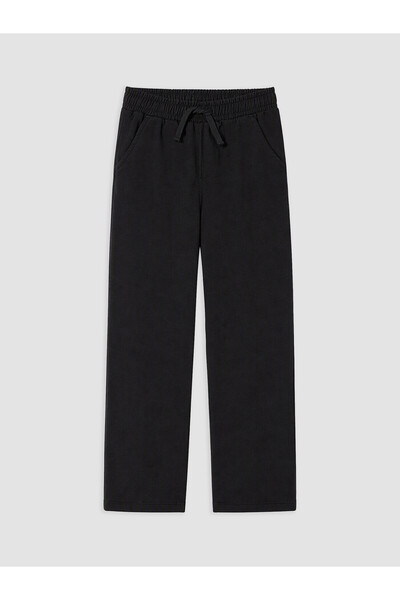 LC Waikiki Lcw Kids Black Regular Fit Boys' Trousers with Nevavm Difference
