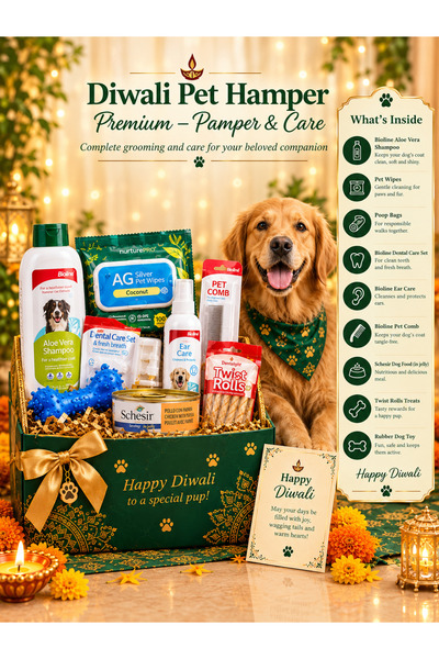 Schesir DIWALI GIFT HAMPER FOR DOG - PREMIUM WITH EVERYDAY ESSENTIALS - compl...