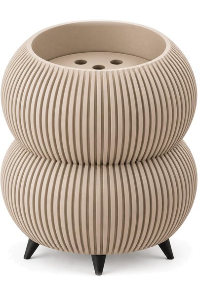 Generic Ribbed Bubble Planter with Legs, 8.8 cm Opening, Beige