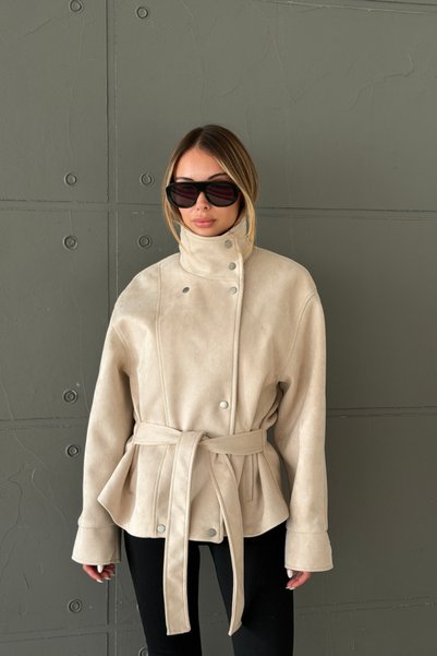 thelowely Stand-Up Collar Suede Jacket