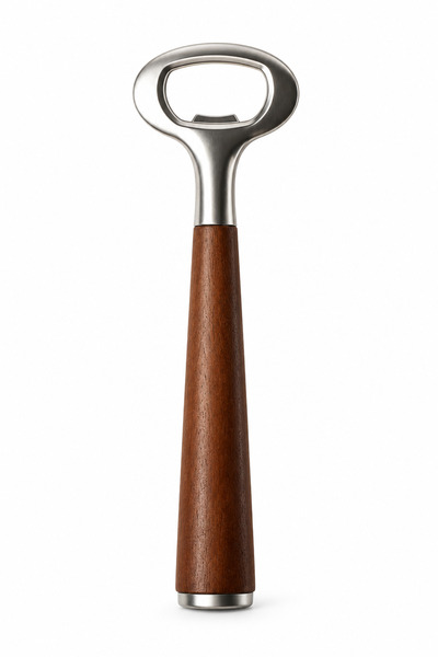 Meturas Stainless Steel Bottle Opener with Acacia Handle, 15 cm; Metal Can Op...