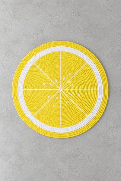 ACELEYOLLA LUXURY Summer Lemon Σετ 2 σουπλά 38 εκ. Κίτρινο – Με σχέδιο λεμονι...
