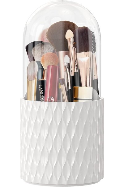 TRASSLE Makeup Brush Holder [2024 Newest] [Dustproof & Waterproof] 360 Rotati...