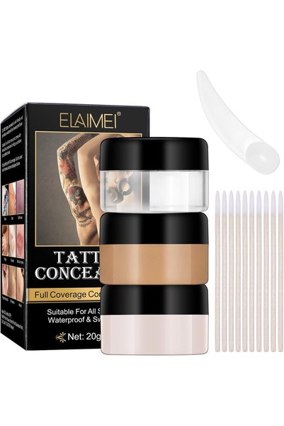 ALMEKAQUZ Tattoo Cover Up-Tattoo Cover Concealer Makeup Waterproof, 2 Colors ...