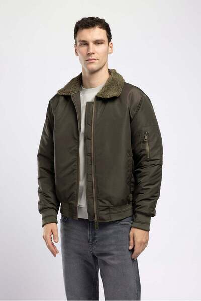 Lee Cooper Jarron Erkek Mevsimlik Fermuarlı Mont Haki