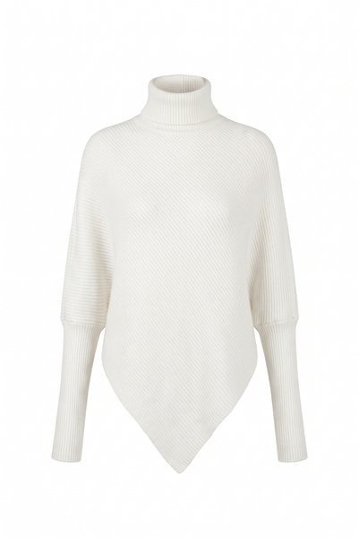 For Angels Fisherman's Collar Diagonal-Striped Sweater