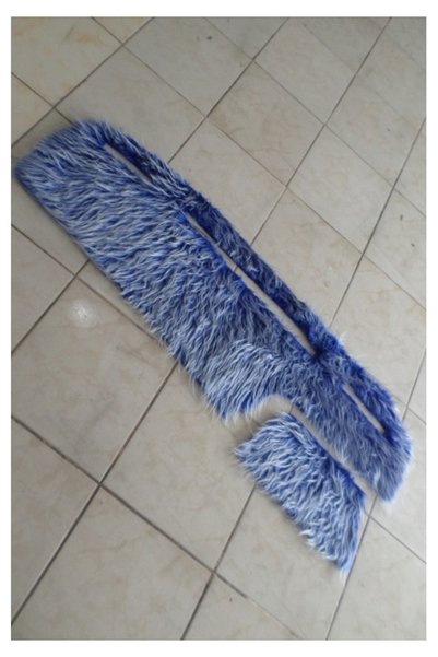 Işır Tempra type torpedo cover plush fabric white - blue
