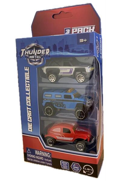 Generic Brand Set 3 mașini Aventura din metal turnat sub presiune Thunder, scar