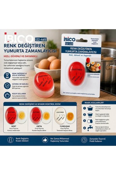 Doori Renk Değiştiren Yumurta Zamanlayıcısı – Isıya Duyarlı Yumurta Pişirme Göstergesi, Rafadan Kayısı ve Katı Yumurta Pişirme Aparatı