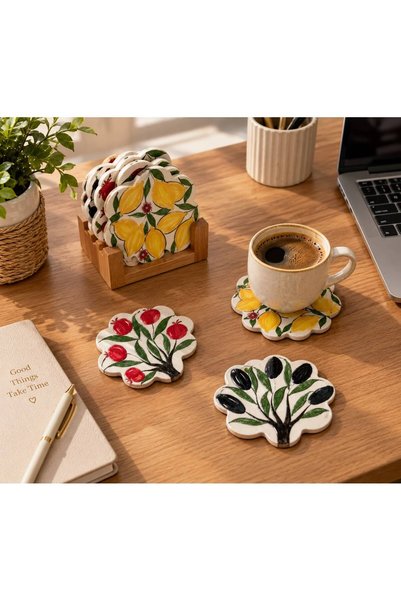 Ayosse Handmade Set of 3 Nihale Coasters, 11 cm