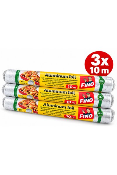 Generic Brand Set of 3x 10 m FINO Embossed Aluminum Foil with Relief Pattern