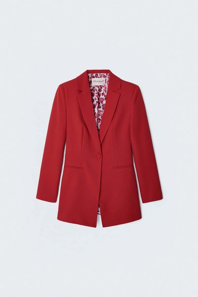 casa di sole Classic Collar Long Jacket - Red