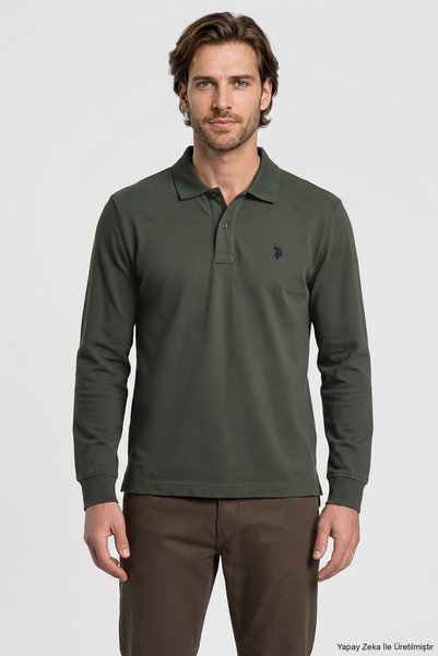 U.S. Polo Assn. سترة رجالية خضراء أساسية 50333246-VR017