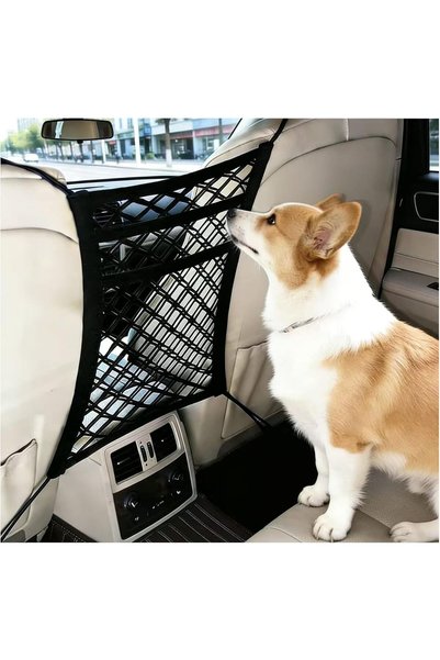 GENERAL 2-in-1 Universal Car Mesh Barrier, Stretchable Pet & Kid Seat Divider...