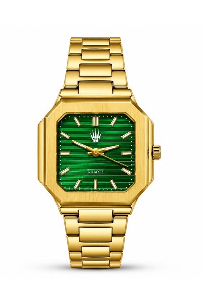 WATCHOFROYAL Kratos Gold Green Steel Wristwatch