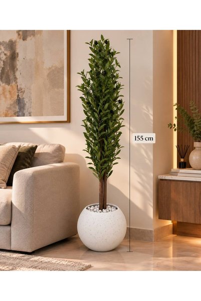 CENTRHOME Artificial Olive Tree with Ball Basin - 155cm Height