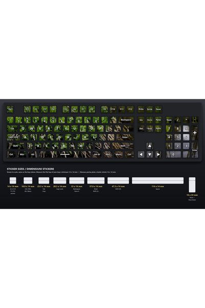 OEM Stickere Tastatura Motiv Iarba Verde, Set Complet Full-Size, Format A4 Au...