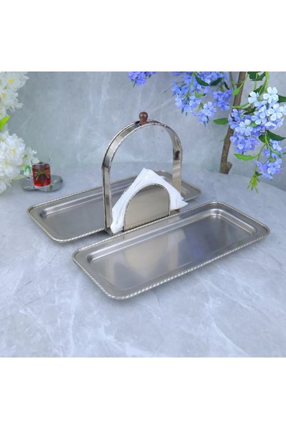 Generic Stainless Steel Serving Dish Bowl Elegant Design - Silver - 44X45X29Cm
