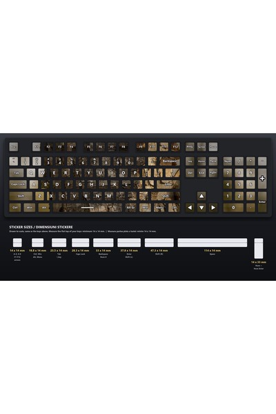 OEM Set Stickere Tastatura Model Coaja de Copac, Design Panou Continuu, Autoc...