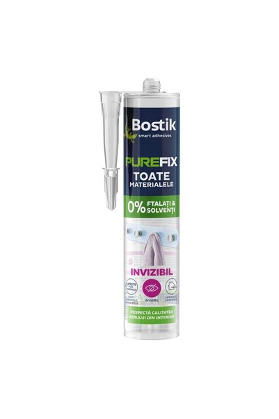 BOSTİK Silicon adeziv pentru suprafete multiple, Purefix invizibil, 290 ml