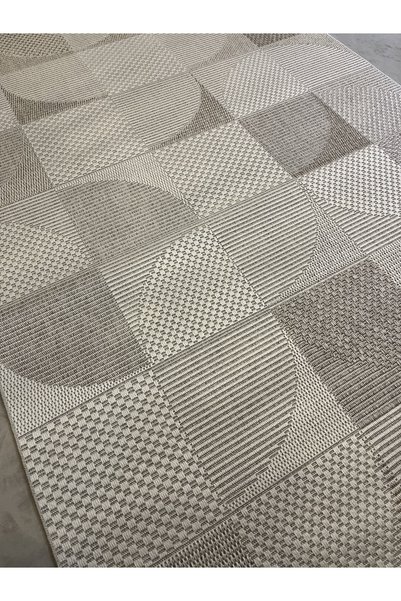 MaVaux Varel Geometrik Desenli Halı, Modern Salon ve Oturma Odası Halısı, İnce Düz Dokuma Kilim, Antre, Mutfak ve Yatak Odası İçin Dekoratif Zemin Halısı, Kolay Kullanımlı Kaydırmaz Taban