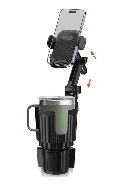 The Bros 2 in 1 Car Cup Holder Phone Mount, Adjustable Base, 360° Rotation, F...