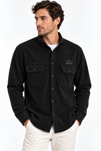 Caprisel Suede-Look BATTAL SLIM-FIT MEN'S SHIRT