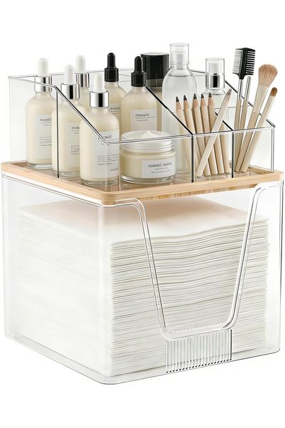 NIUB Disposable Face Towel Holder Box, 2 in 1 Disposable Facial Towel Holder ...