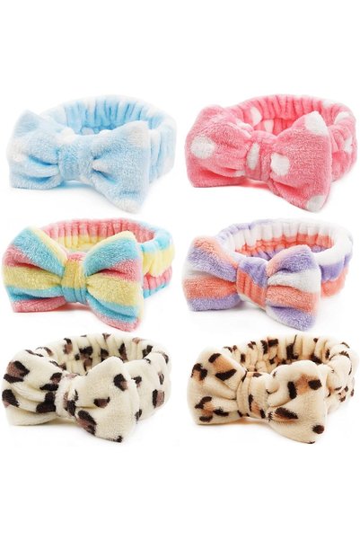 SYOSI Coral Fleece Bow Headband, Headbands for Women Girls, Elastic Soft Hair...
