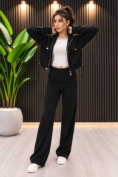Velista Women's Modal Fabric Soft-Textured Jacket-Style Sweatsuit Set with Go...