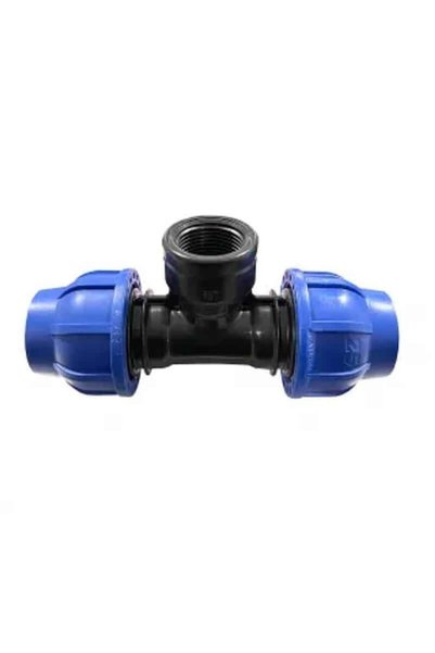 FOXMAG24 Compression Tee 20mm, 1/2 inch Internal Thread, Black, Plastic