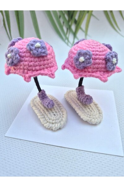 Hand Mother's Since 2024 Festival-Style Umbrella-Shaped Amigurumi with Pink F...