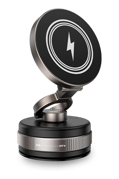The Bros 2 in 1 Car Phone Holder with 15W Wireless Charger, Vacuum Suction Da...