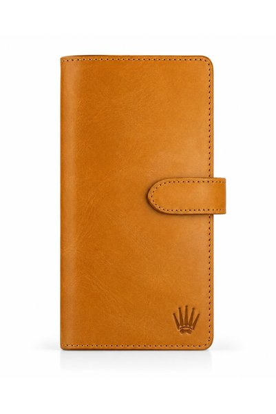 WATCHOFROYAL Lucy Crazy Yellow Genuine Leather Wallet