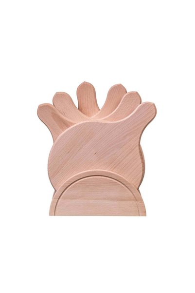 FOXMAG24 Set de 6 tocătoare rotunde din lemn, 19 cm, suport bej