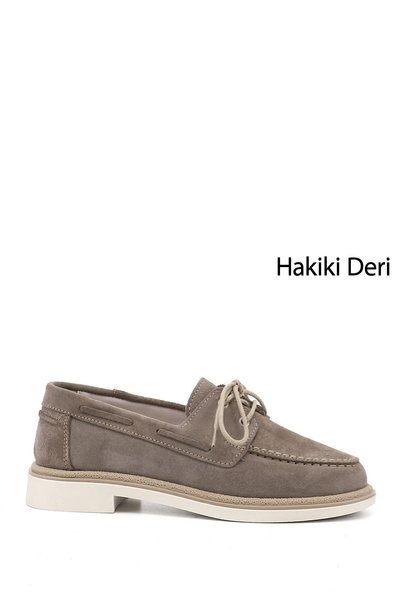GÖNDERİ(R) Women's Mink Suede Lace-Up Genuine Leather Shoes