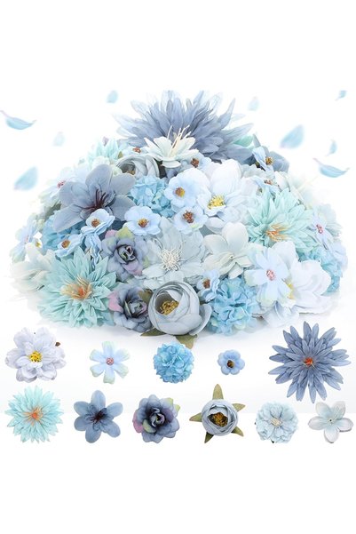 Choice Blue 20Pcs/bag 4.5cm Purple Silk Rose Artificial Daisies Flower Heads ...
